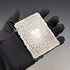 1906 British antique floral engraved sterling silver card case 51g William Atkin